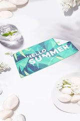 Green Leaf Print Oversized Absorbent Sand Beach Towel