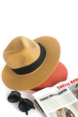 Wide Brim Straw Roll up Beach Sun Hat