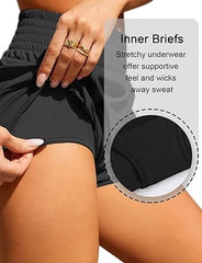 Plus Size Black High Waist Women Shorts