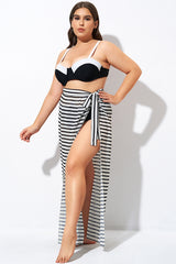 Stripe Nautical Chiffon Tie Maxi Beach Sarong