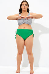 Green Tie Side High waist Women Bikini Brief