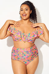 Golden Garden Ruffled Underwire Women Bikini Top