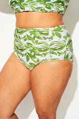 Plus Size Tropical Green High Waisted Bottom