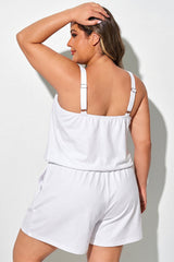 White Plus Size One Piece Swimsuit With Funny "I'm Not Old" Print